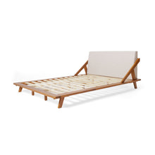 Load image into Gallery viewer, Okioki - Charleston Fabric Upholstered Acacia Wood Bed
