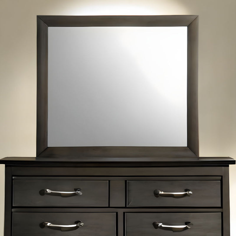 35" Oak Framed Accent Mirror - Gray