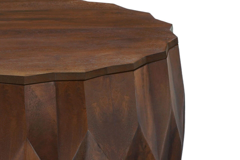 Round Drum Coffee Table - Walnut