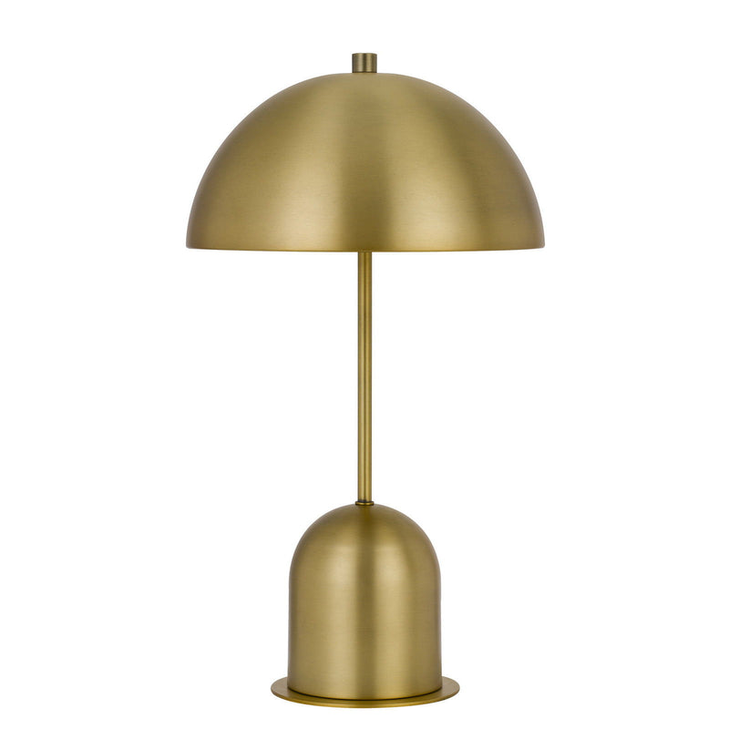 Metal Desk Table Lamp With Antiqued Brass Dome Shade - Antiqued Brass