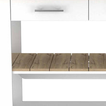 Load image into Gallery viewer, 40" Rolling Kitchen Cart With Storage - Brown / White

