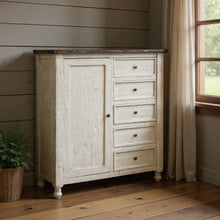 Load image into Gallery viewer, Solid Wood Five Drawer Gentlemans Chest - Gray / Ivory
