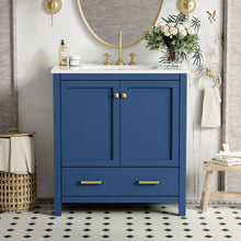 Load image into Gallery viewer, Bathroom Vanity With Single Sink, Combo Cabinet Undermount Sink, Bathroom Storage Cabinet With Two Doors And A Drawer, Soft Closing, Multifunctional Storage, Solid Wood Frame

