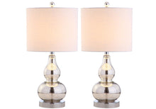 Load image into Gallery viewer, 21" Gourd Table Lamps With Drum Shades (Set of 2) - Silver
