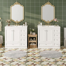Load image into Gallery viewer, Shaker Free Standing Bathroom Vanity Cabinet &amp; Sink, Soft Close Drawers, Soft Close Doors
