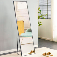 Load image into Gallery viewer, Aluminum Frame Minimalist Mirror, Bathroom Bedroom Wall Mirror, Elevating Contemporary Interiors, Can Be Wall Mounted Or Opened As A Standing Mirror - Black
