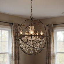 Load image into Gallery viewer, Unique Statement Five Light Metal Chandelier - Bronze
