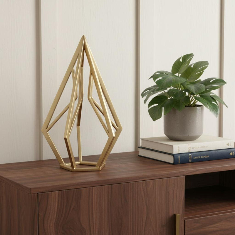 Open Geometric Tabletop Sculpture (635384) - Gold