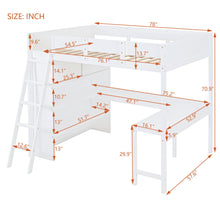 Load image into Gallery viewer, Modern Loft Bed With Desk And Shelves
