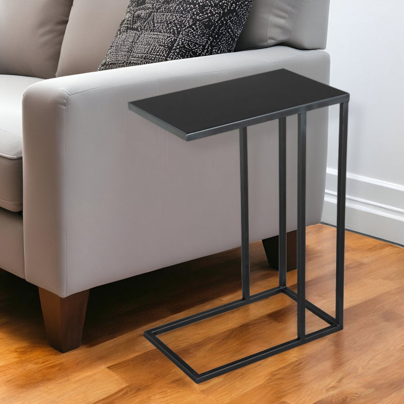 24" Iron Abstract End Table - Black