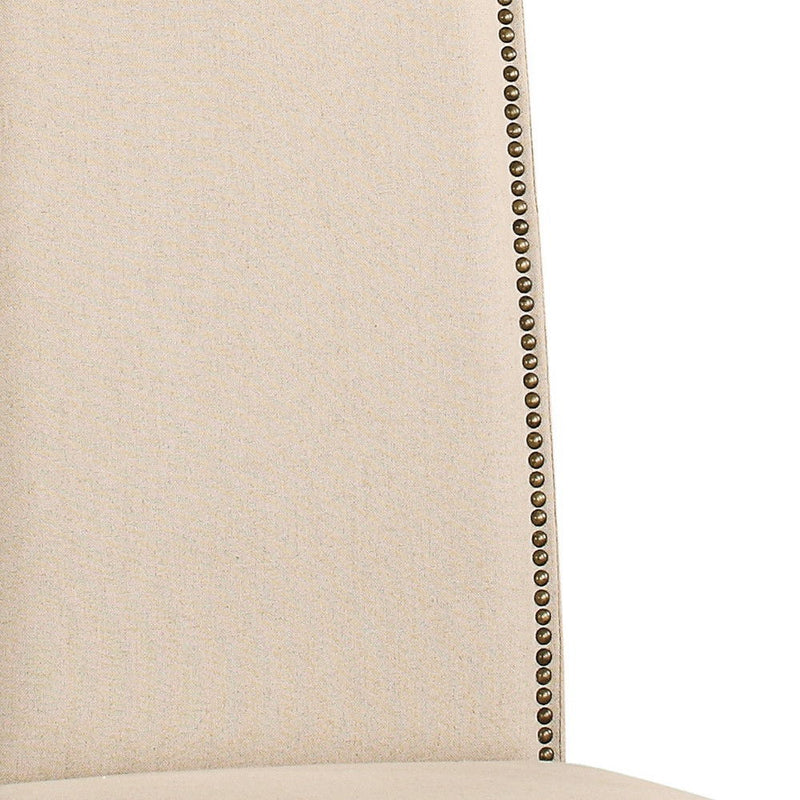 Upholstered In Linen Dining Parsons Chair - Cream