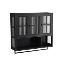 Load image into Gallery viewer, 3 Door Wall Cabinet With Glass Door And Towel Bar
