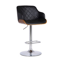 Load image into Gallery viewer, 44" Faux Leather Swivel Low Back Adjustable Height Bar Chair - Black / Silver
