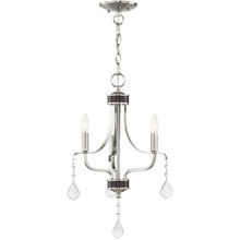 Load image into Gallery viewer, 20" Three Light Dimmable Chandelier With Shades - Nickel
