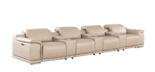 Load image into Gallery viewer, 175" Leather Reclining USB Sofa - Beige

