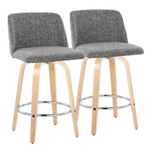 Load image into Gallery viewer, Toriano - Contemporary Fixed-Height Counter Stool With Swivel And Round Footrest (Set of 2)
