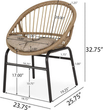 Load image into Gallery viewer, Outdoor Accent Chair With Curved Back And Basket Frame, (Set of 2) - Light Brown / Beige
