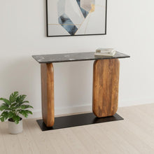 Load image into Gallery viewer, Genuine Marble And Solid Wood Console Table - Black / Brown
