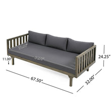 Load image into Gallery viewer, Claremont - 3 Seater Daybed Teak Acacia Wood Water Resistant Cushions
