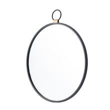 Load image into Gallery viewer, 28" Round Iron Framed Accent Mirror - Black
