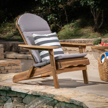 Load image into Gallery viewer, Outdoor Adirondack Chair Cushion With Water Resistant Fabric And Ties - Gray
