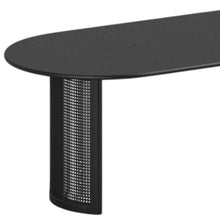 Load image into Gallery viewer, 79" Solid Wood Mirrored Double Pedestal Base Dining Table - Black
