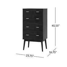 Load image into Gallery viewer, Wilbur - Faux Wood And Rubberwood 4 Drawer Dresser - Black
