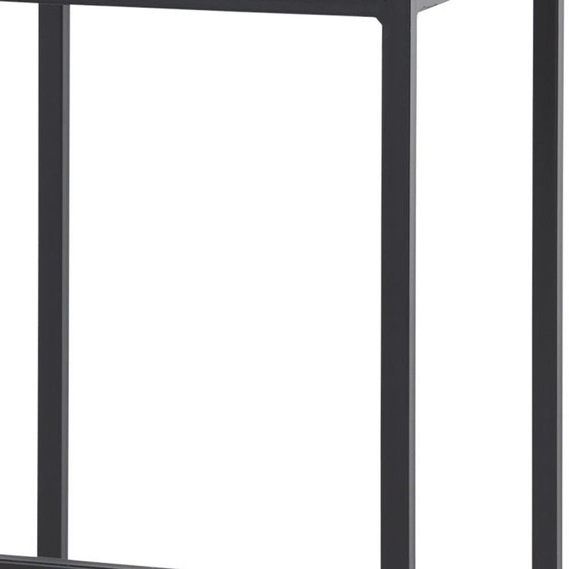 Fabric And Iron Backless Bar Height Bar Chair - Gray / Black
