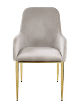 Load image into Gallery viewer, Velvet Wood Metal Dining Side Chairs (Set of 2) - Gray
