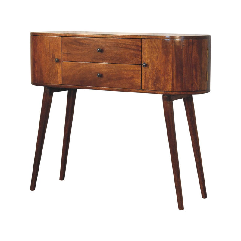 Solid Wood Console Table With Shelf With Drawer (723414) - Brown