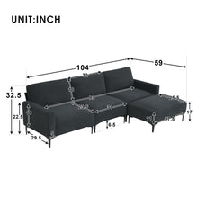 Load image into Gallery viewer, [VIDEO provided] [New] 103.5*59&quot; Modern L-shaped Sectional Sofa, 4-seat Velvet Fabric Couch Set with Convertible Ottoman,Freely Combinable Sofa for Living Room, Apartment, Office,Apartment,2 Colors
