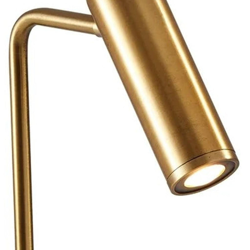 Metal LED Desk Lamp With USB And Wireless Charging - Brass