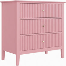 Load image into Gallery viewer, Fluted 3 Drawer Nightstand With Soft Close Slides
