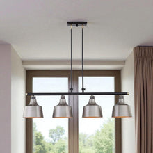 Load image into Gallery viewer, Kitchen Island Four Light Metal Dimmable Chandelier With Shades - Black / Gray

