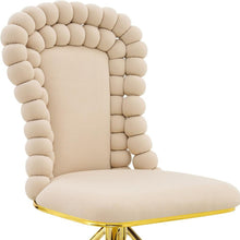 Load image into Gallery viewer, Velvet Metal Partially Open Back Dining Side Chairs (Set of 2) - Beige / Gold
