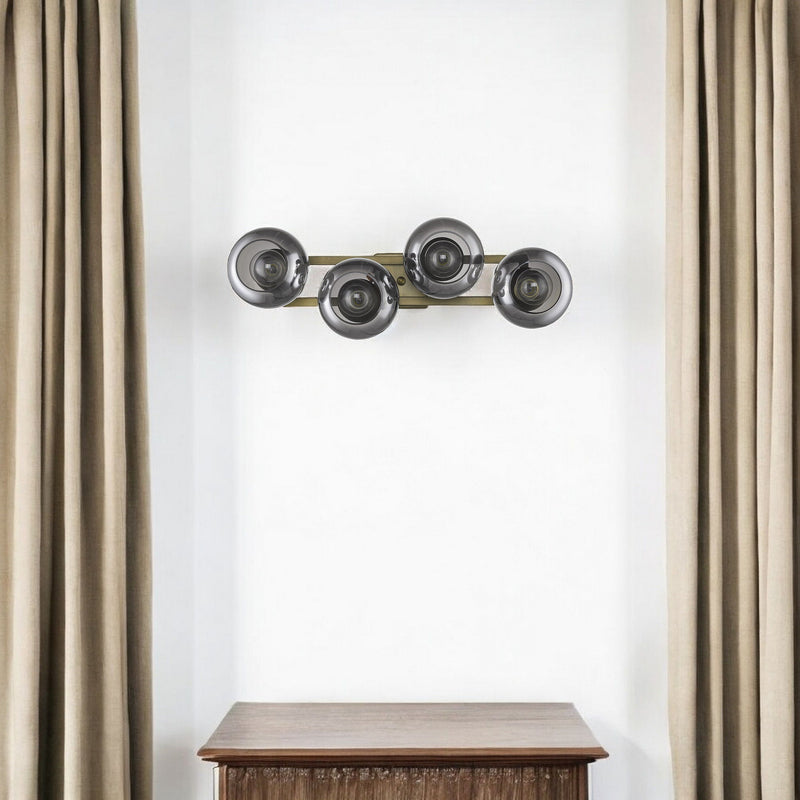 Lunette 4-Light Aged Sconce - Brass