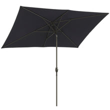 Load image into Gallery viewer, Rectangular Patio Umbrella With Crank Tilt, Polyester UV-Resistant Canopy
