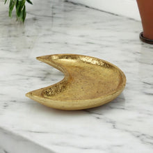 Load image into Gallery viewer, 7" Crescent Metal Handmade Vanity Tray - Gold
