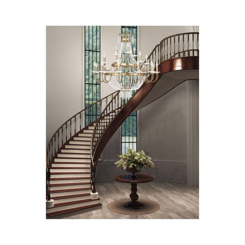 Multi Light Dimmable Chandelier With Shades - Gold