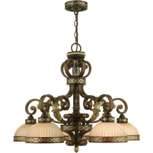 Load image into Gallery viewer, 23" Five Light Metal Dimmable Chandelier With Shades - Bronze
