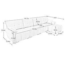 Load image into Gallery viewer, Sofa Set With Ottoman And Pillows, Textured, High Resilience Cushions
