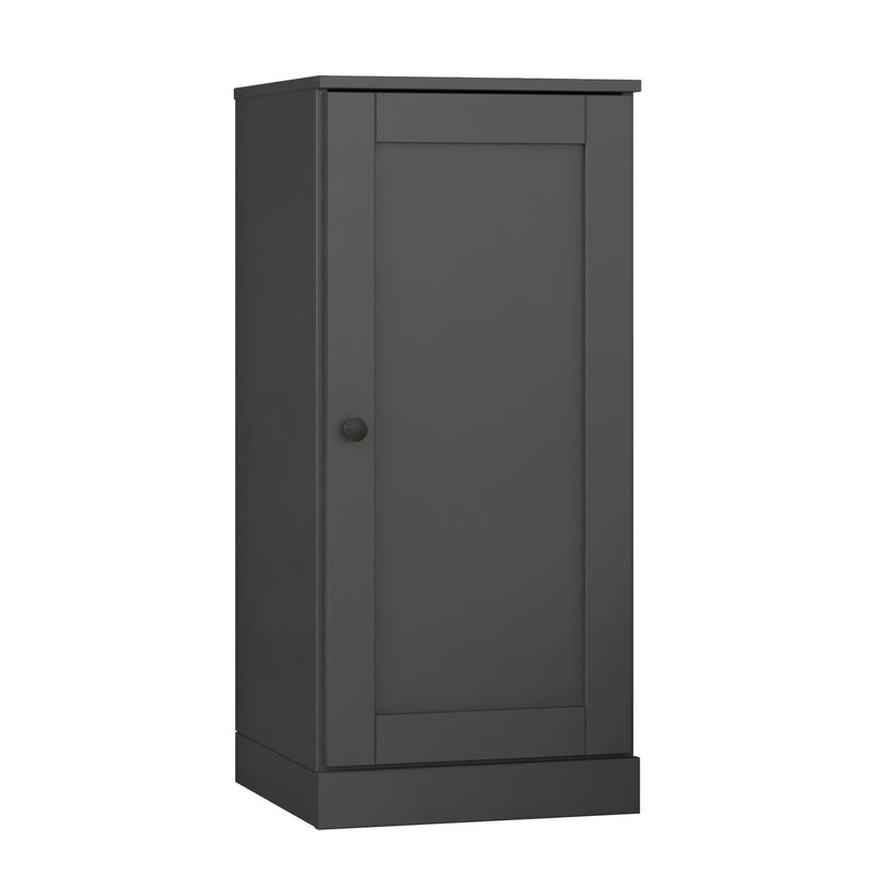 Solid Wood Adjustable Three Tier Library Bookcase With One Door (751320) - Gray