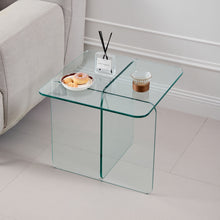 Load image into Gallery viewer, Modern Transparent Tempered Glass Sidetable
