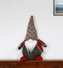 Load image into Gallery viewer, Fabric Christmas Santa Standing Gnome (527545) - Red / Gray / White
