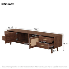 Load image into Gallery viewer, 70" TV Stand With Doors For TVs Up To 80", Media Console With 4 Drawers &amp; Cable Holes - Dark Brown
