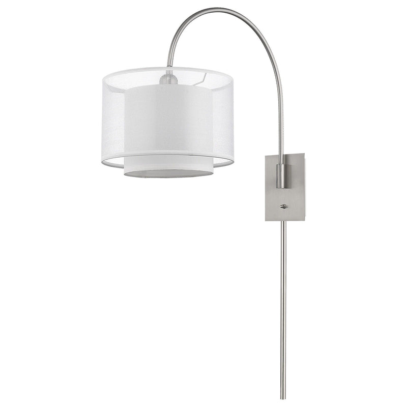 Sheer Fabric Flush Mount Wall Sconce - Clear / Silver / White