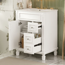 Load image into Gallery viewer, Bathroom Vanity With Sink, Compact Cabinet &amp; 2 Drawers And Adjustable Shelf
