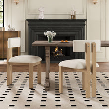 Load image into Gallery viewer, Modern Upholstered Armless Dining Chairs With Metal Legs
