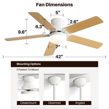 Load image into Gallery viewer, Modern Ceiling Fan With 3 Color Dimmable Light 5 Blades Remote Control Reversible Dc Motor - White
