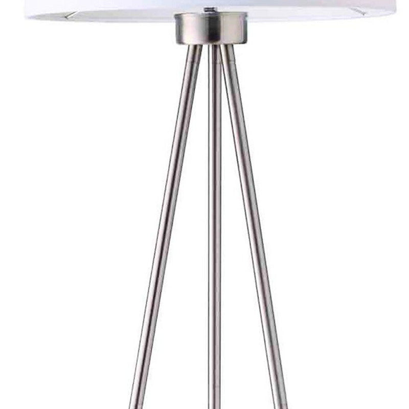 Tripod Floor Lamp With White Drum Shade - White